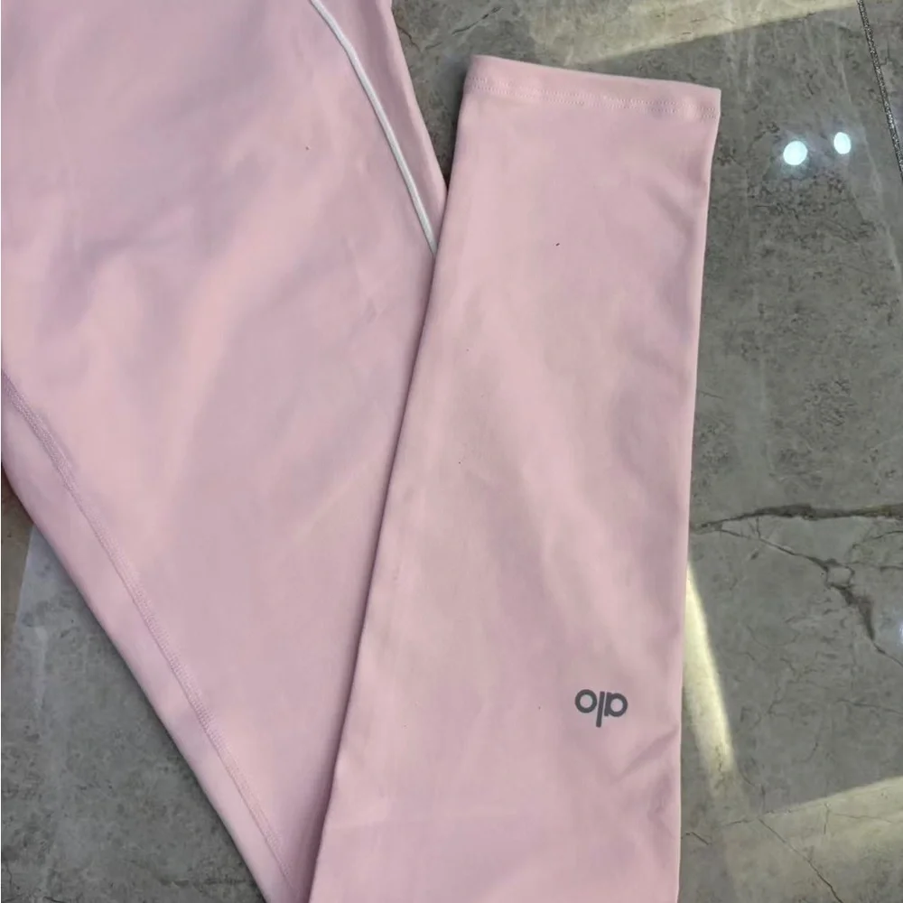ALO Yoga Light Pink High-Rise Seam Detail Leggings